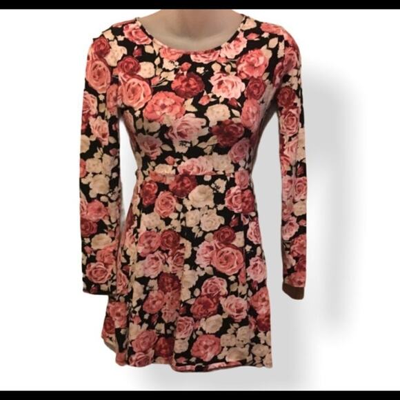 Small forever 21 rose floral long sleeve dress - Picture 1 of 6